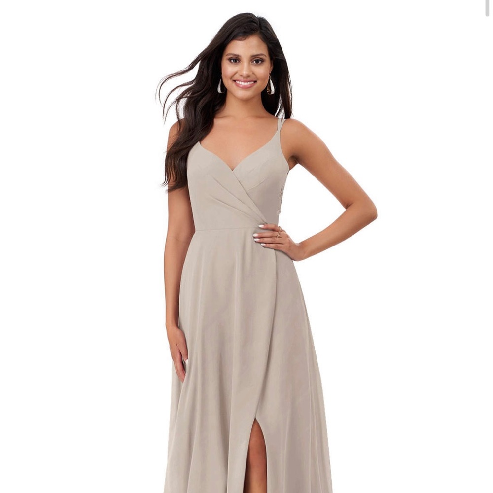 Azazie Lennon dress in frost color size 8